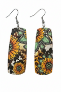 Sunflower Drop Earrings in Yellow and Green